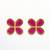 elegant gold plated pink clover stud earrings