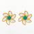 traditional gold plated white and green kundan floral studs