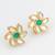 traditional gold plated white and green kundan floral studs