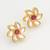 vibrant gold plated white and pink kundan floral studs