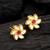 vibrant gold plated white and pink kundan floral studs