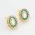 traditional gold plated green and white kundan stud earrings