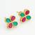 multicolor floral teardrop stud earrings