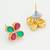 multicolor floral teardrop stud earrings