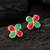 multicolor floral teardrop stud earrings