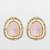 premium pink stone and crystal stud earrings