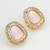 premium pink stone and crystal stud earrings