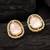 premium pink stone and crystal stud earrings