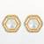 hexagonal crystal stud earrings with clear stones