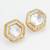hexagonal crystal stud earrings with clear stones
