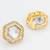 hexagonal crystal stud earrings with clear stones