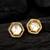 hexagonal crystal stud earrings with clear stones