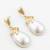 gold plated western style white drop earrings