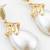 gold plated western style white drop earrings