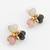 heart cluster gold plated stud earrings â€“ multicolor
