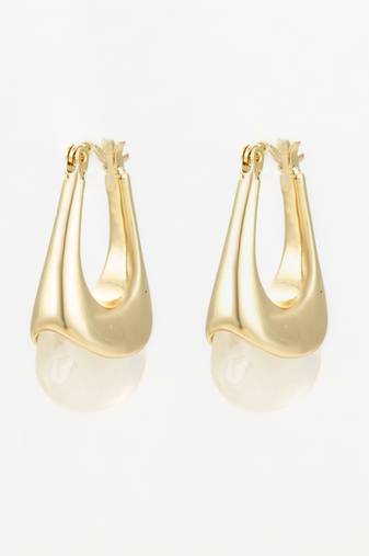 gold plated hoop earrings          ivory marbled finish