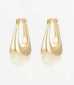 gold plated hoop earrings â€“ ivory marbled finish