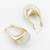 gold plated hoop earrings â€“ ivory marbled finish