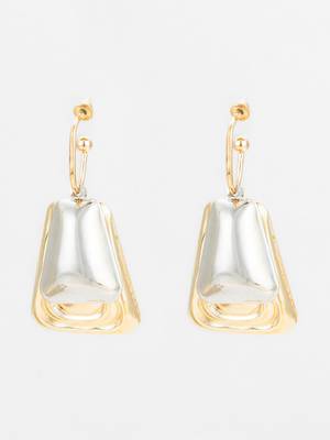 gold and silver plated geometric earrings  1