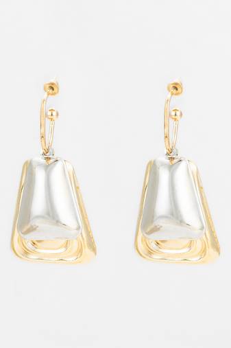 gold and silver plated geometric earrings 