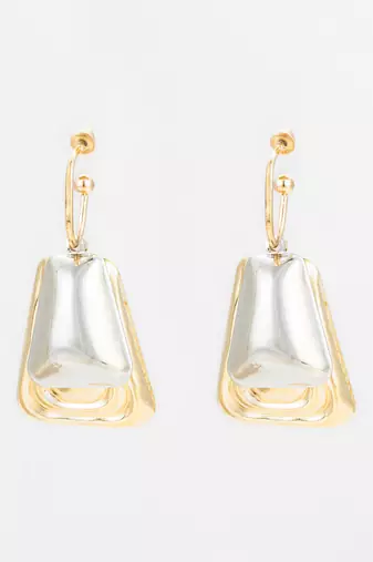 gold and silver plated geometric earrings 