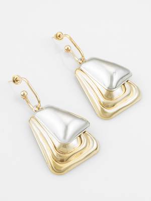 gold and silver plated geometric earrings  2