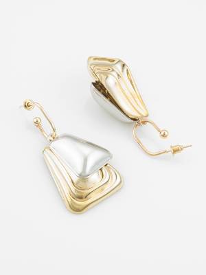 gold and silver plated geometric earrings  3