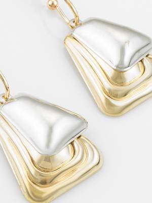 gold and silver plated geometric earrings  4