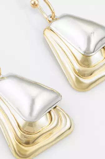 gold and silver plated geometric earrings 