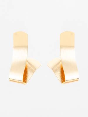 gold-plated sculptural twist earrings for women & girls 1
