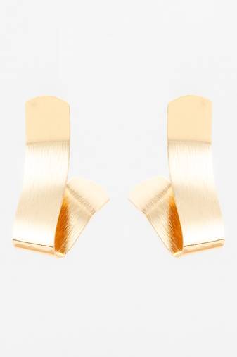 gold-plated sculptural twist earrings for women & girls