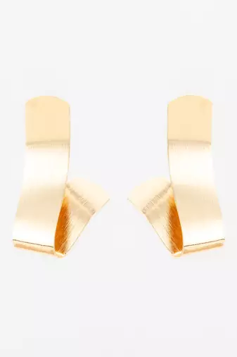 gold-plated sculptural twist earrings for women & girls