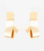 gold-plated sculptural twist earrings for women & girls