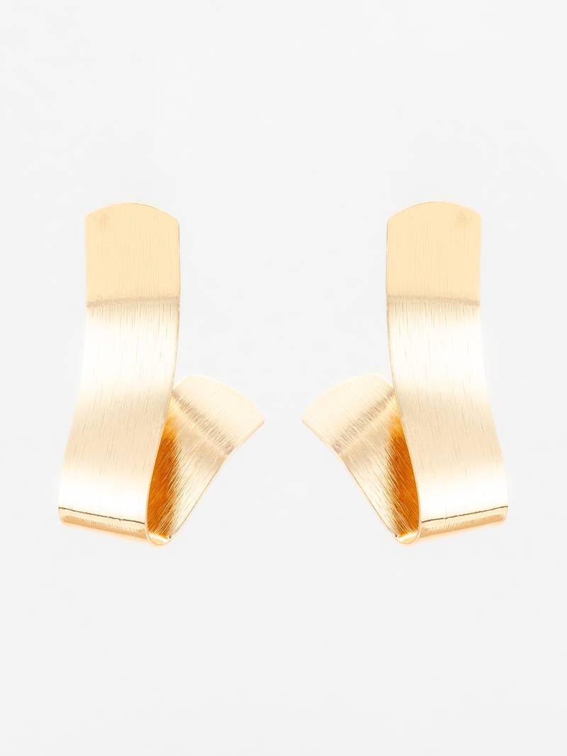 gold-plated sculptural twist earrings for women & girls