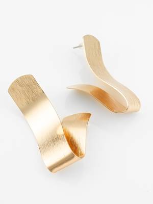 gold-plated sculptural twist earrings for women & girls 2
