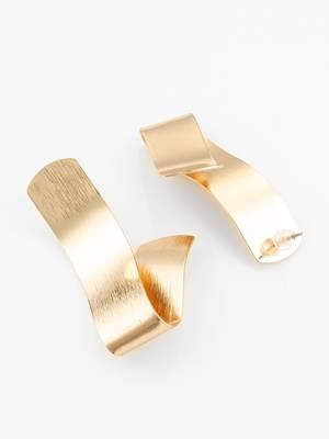 gold-plated sculptural twist earrings for women & girls 3
