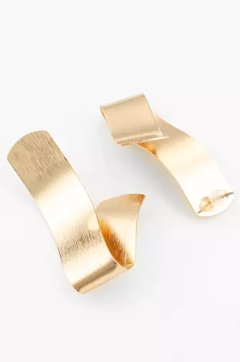 gold-plated sculptural twist earrings for women & girls