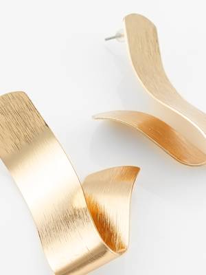 gold-plated sculptural twist earrings for women & girls 4