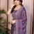 Women’s Purple Embroidered Saree
