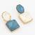 gold-plated asymmetric dual-stone stud earrings for women & girls