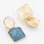 gold-plated asymmetric dual-stone stud earrings for women & girls