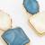 gold-plated asymmetric dual-stone stud earrings for women & girls