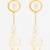crystal bloom long leaf earrings in gold finish