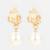 pearl hoop statement earrings