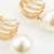 pearl hoop statement earrings