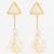 triangle stud leaf drop earrings
