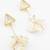 triangle stud leaf drop earrings