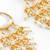 gold plated white kundan chandbali earrings with pearl drops for traditional wear