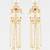 gold plated traditional kundan & pearl long chain earrings for women & girls