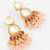 gold plated kundan & pink beaded chandbali earrings for women and girls
